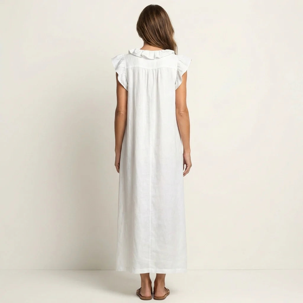 Josette | Ruffled V-Neck Maxi Dress