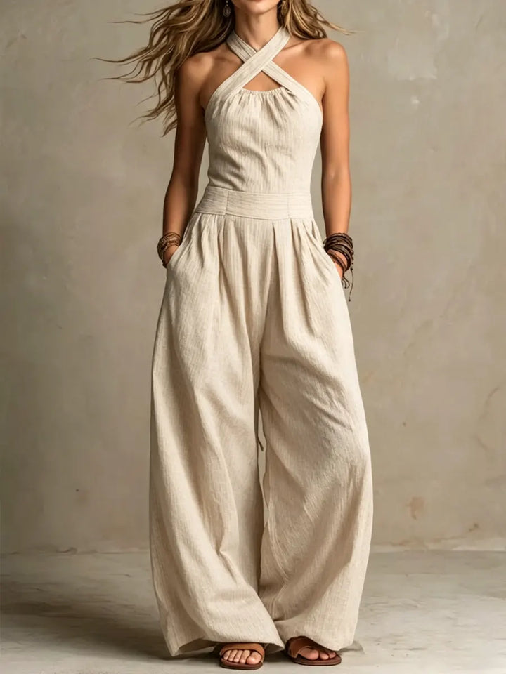Clara | Jumpsuit with an Elegant Crossover Neckline